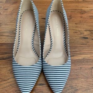 Kelly and Katie denim and white heel’s